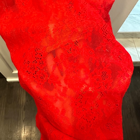 For love and lemons x VS Red Lace MIDI Dress Size: Medium - Picture 5 of 7